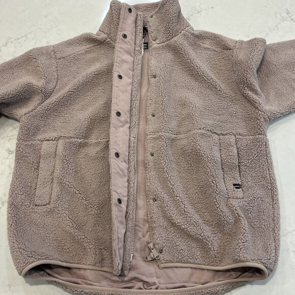 Prana NEW Flurry Jacket Womens XS Oversized Pink Sherpa Fleece Full Zip Snap - Picture 9 of 15